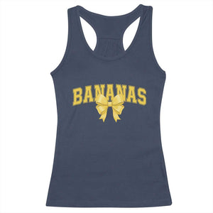 Funny Bananas Coquette Bow Baseball Player Racerback Tank Top TS11 Navy Print Your Wear