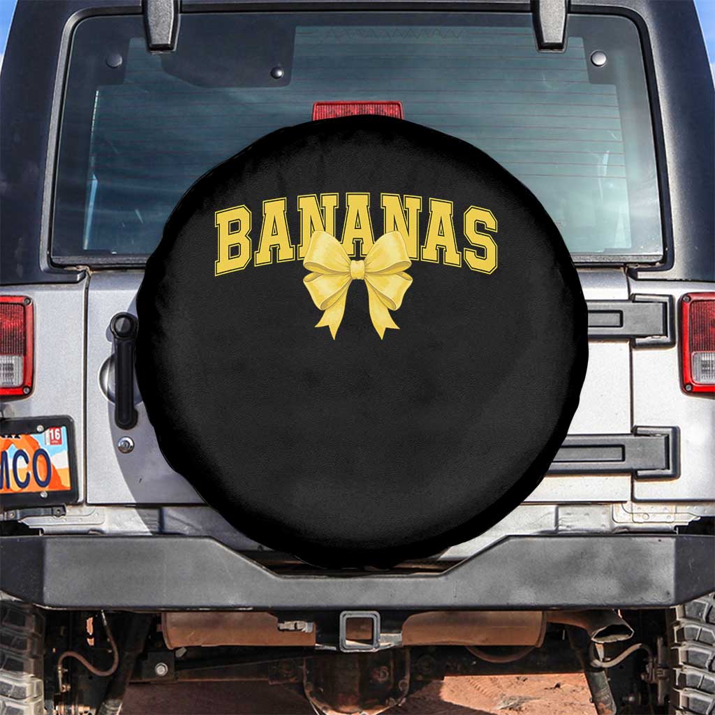 Funny Bananas Coquette Bow Baseball Player Spare Tire Cover TS11 No hole Black Print Your Wear