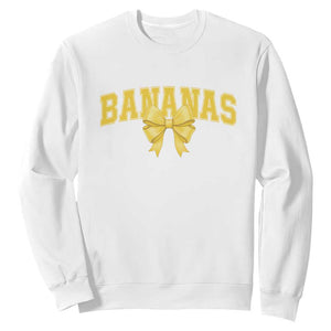 Funny Bananas Coquette Bow Baseball Player Sweatshirt TS11 White Print Your Wear