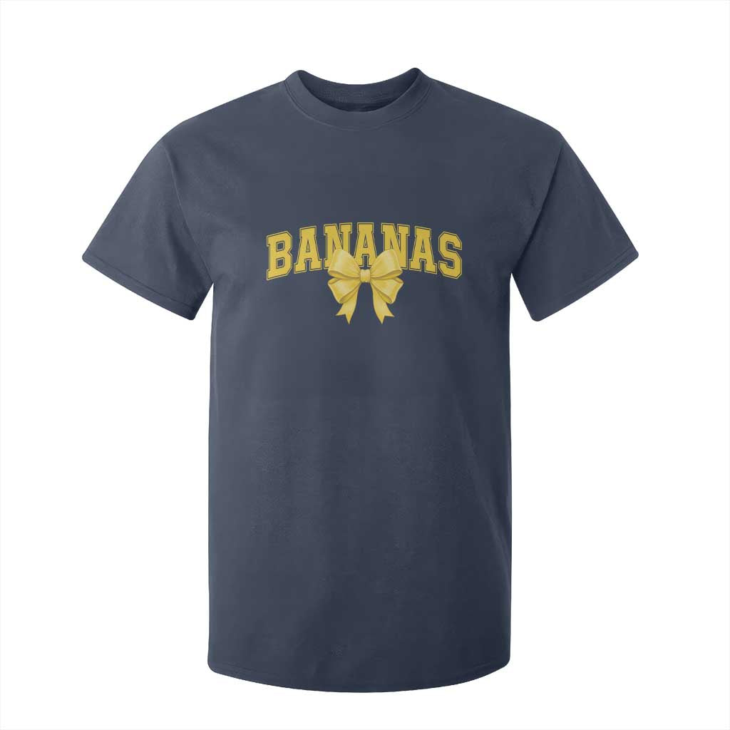 Funny Bananas Coquette Bow Baseball Player T Shirt For Kid TS11 Navy Print Your Wear