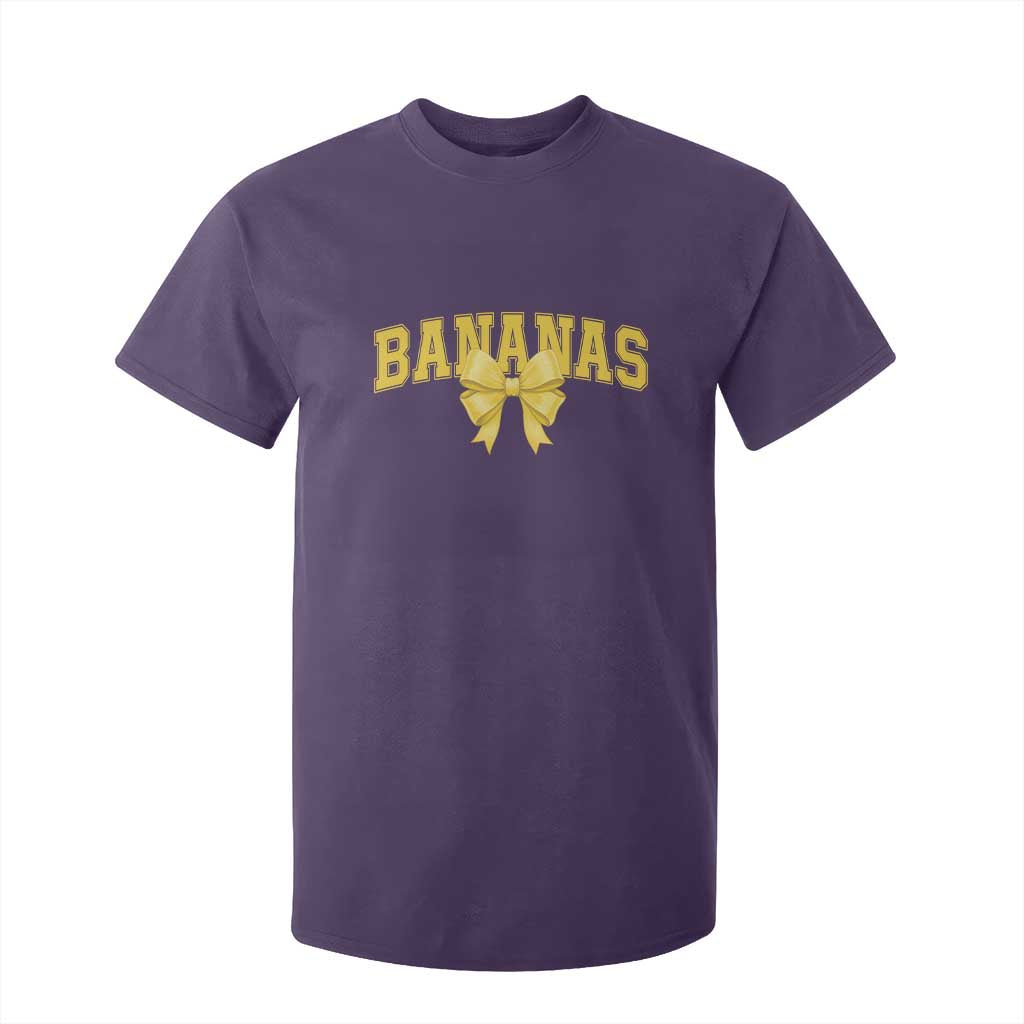 Funny Bananas Coquette Bow Baseball Player T Shirt For Kid TS11 Purple Print Your Wear