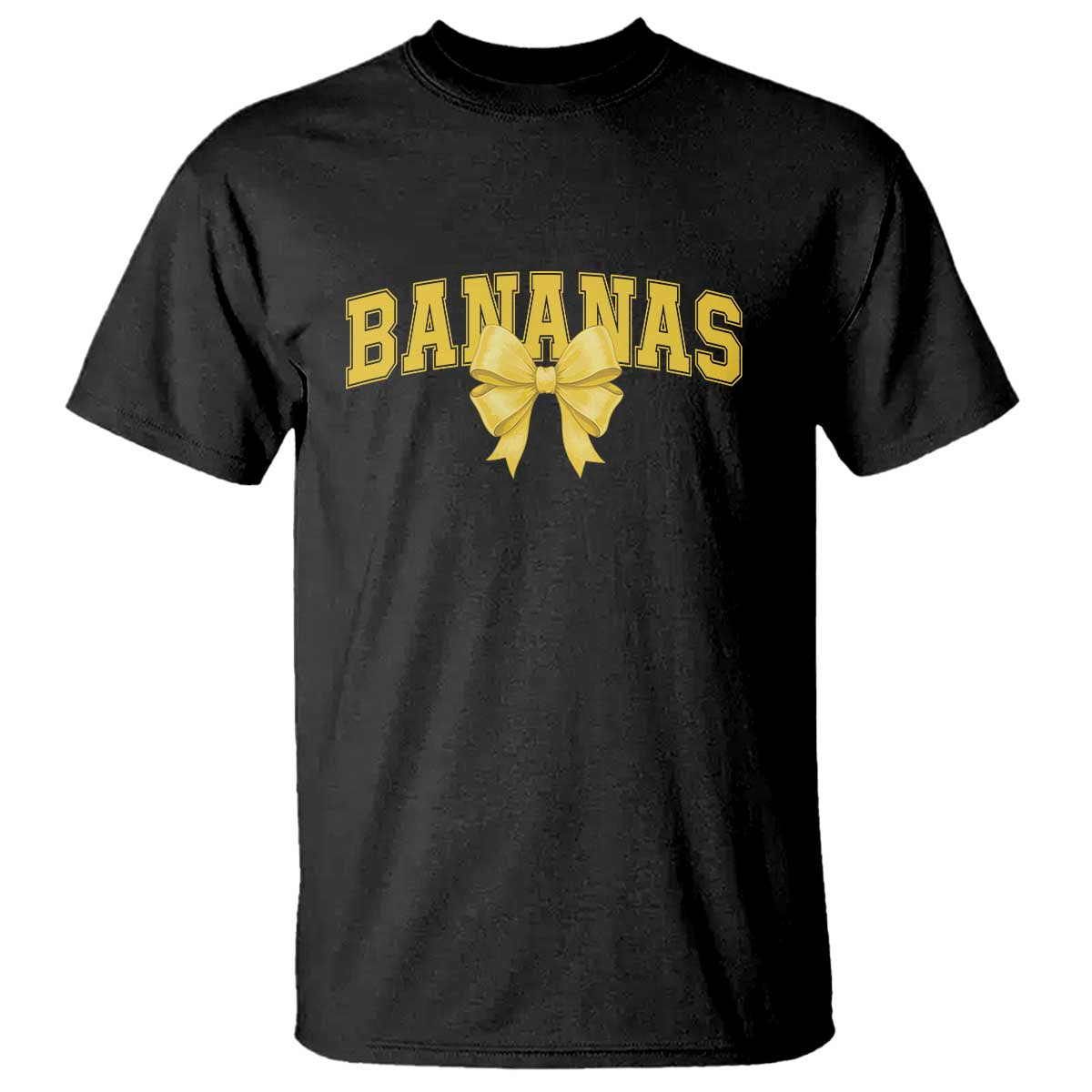 Funny Bananas Coquette Bow Baseball Player T Shirt TS11 Black Print Your Wear