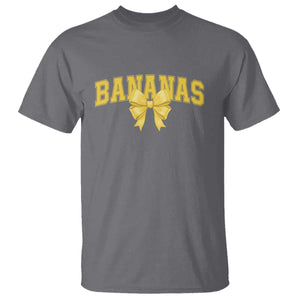 Funny Bananas Coquette Bow Baseball Player T Shirt TS11 Charcoal Print Your Wear