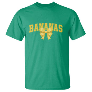 Funny Bananas Coquette Bow Baseball Player T Shirt TS11 Irish Green Print Your Wear