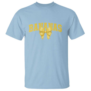 Funny Bananas Coquette Bow Baseball Player T Shirt TS11 Light Blue Print Your Wear