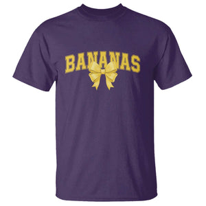 Funny Bananas Coquette Bow Baseball Player T Shirt TS11 Purple Print Your Wear
