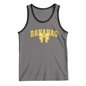 Funny Bananas Coquette Bow Baseball Player Tank Top TS11 Deep Heather Black Print Your Wear