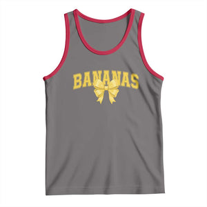 Funny Bananas Coquette Bow Baseball Player Tank Top TS11 Deep Heather Red Print Your Wear