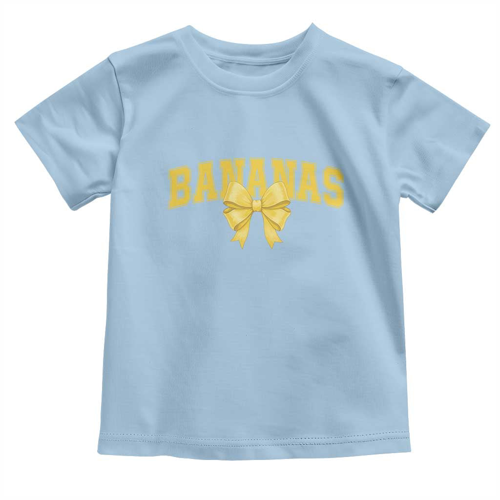 Funny Bananas Coquette Bow Baseball Player Toddler T Shirt TS11 Light Blue Print Your Wear