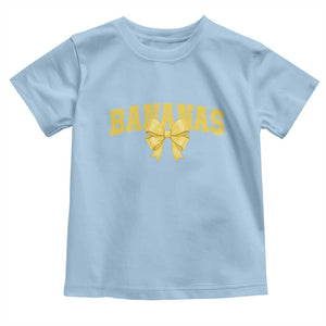 Funny Bananas Coquette Bow Baseball Player Toddler T Shirt TS11 Light Blue Print Your Wear