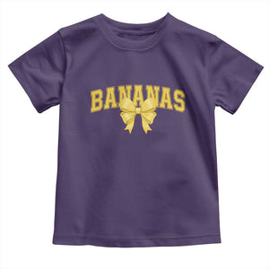 Funny Bananas Coquette Bow Baseball Player Toddler T Shirt TS11 Purple Print Your Wear
