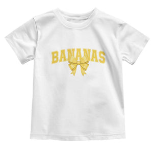 Funny Bananas Coquette Bow Baseball Player Toddler T Shirt TS11 White Print Your Wear