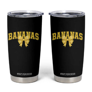 Funny Bananas Coquette Bow Baseball Player Tumbler Cup TS11 Black Print Your Wear