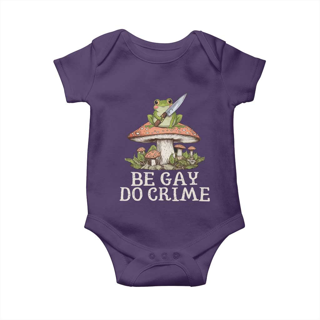 Funny Be Gay Do Crime Baby Onesie LGBTQ Pride Gay Frog TS11 Purple Print Your Wear