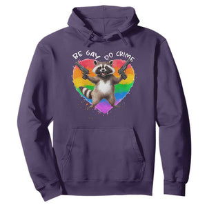 Funny Be Gay Do Crime Hoodie LGBTQ Pride Gay Racoon Rainbow TS11 Purple Print Your Wear