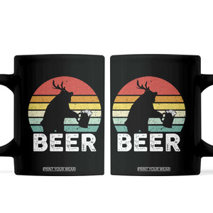 Funny Bear Deer Coffee Mug Vintage Retro Beer Mug TS11 Black Print Your Wear