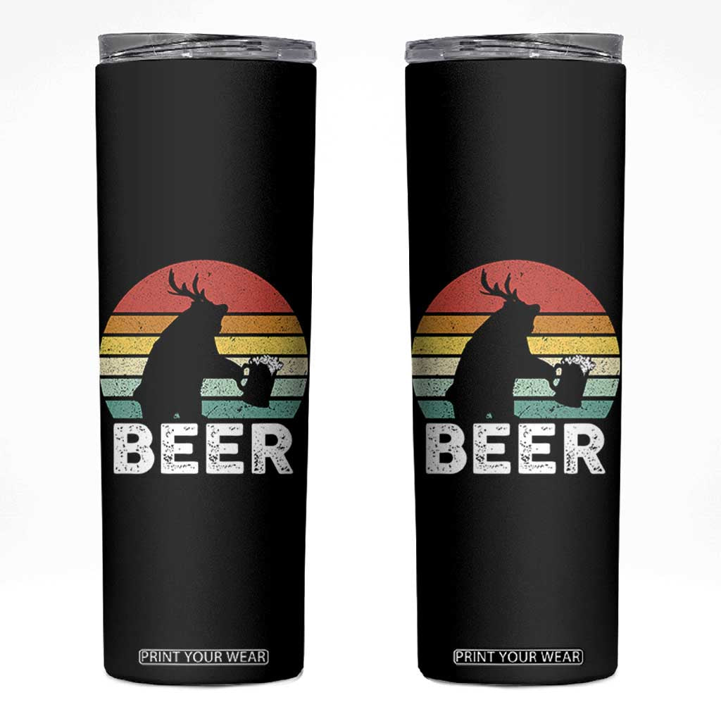 Funny Bear Deer Skinny Tumbler Vintage Retro Beer Mug TS11 Black Print Your Wear