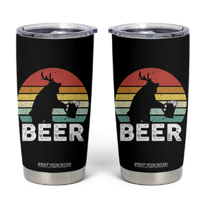 Funny Bear Deer Tumbler Cup Vintage Retro Beer Mug TS11 Black Print Your Wear