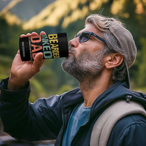 Funny Bearded Inked Dad Like A Normal Dad But Badass 4 in 1 Can Cooler Tumbler Father's Day TS11 Print Your Wear