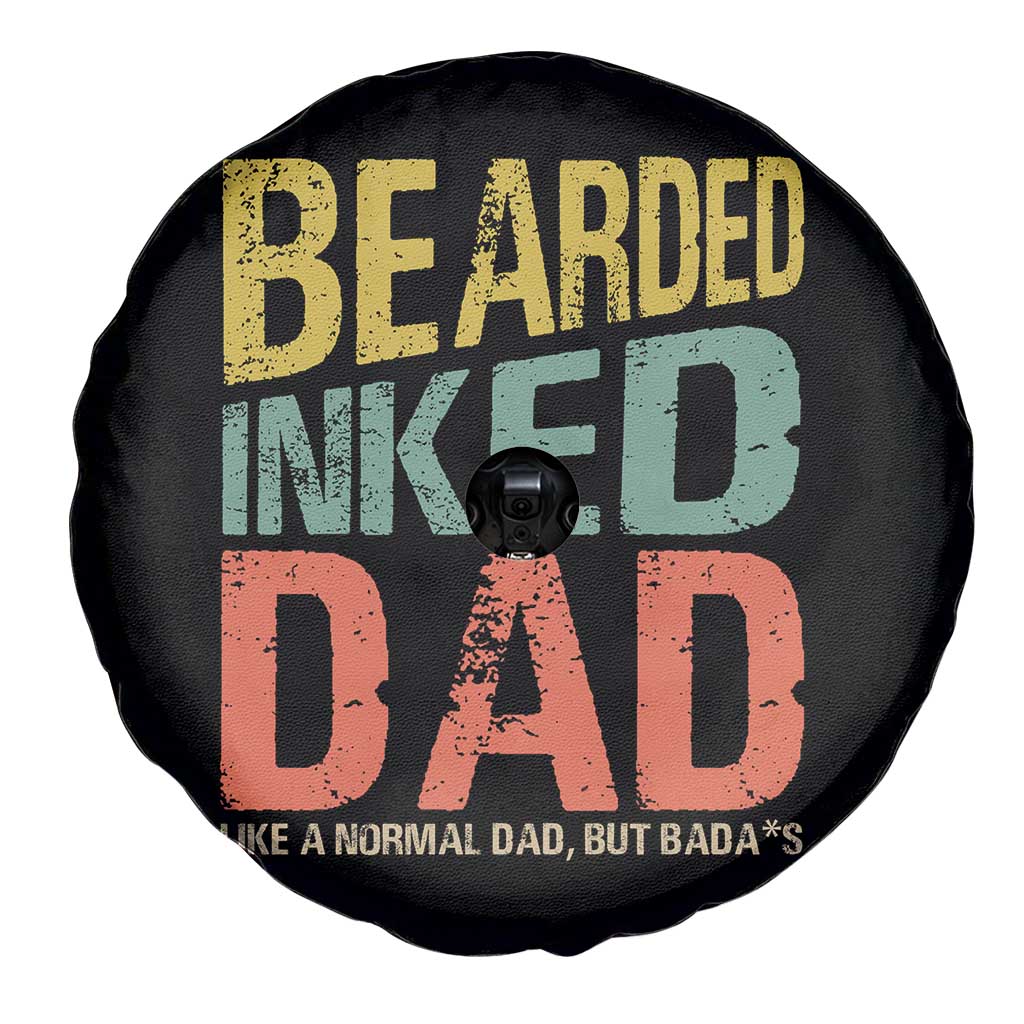 Funny Bearded Inked Dad Like A Normal Dad But Badass Spare Tire Cover Father's Day TS11 Print Your Wear