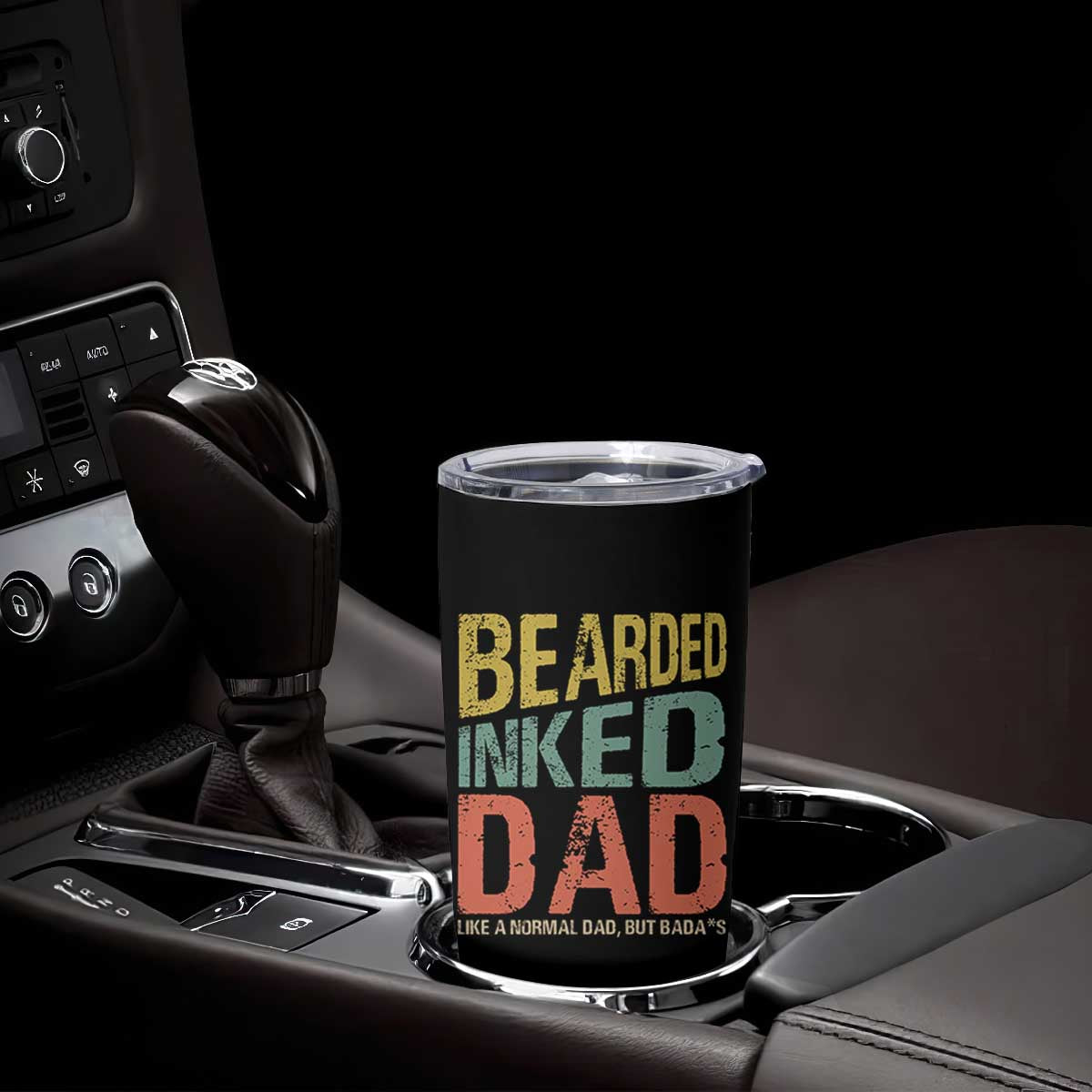 Funny Bearded Inked Dad Like A Normal Dad But Badass Tumbler Cup Father's Day TS11 Print Your Wear