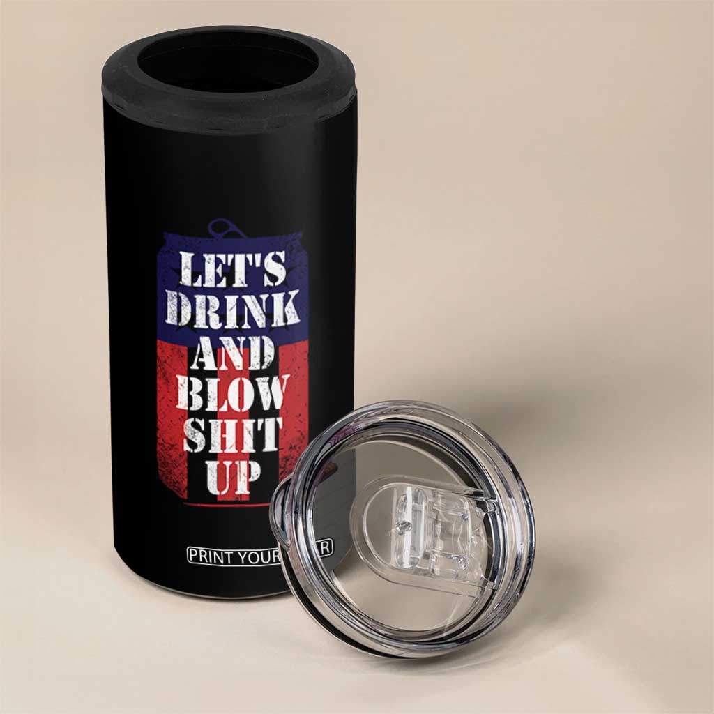 Funny Beer American Flag 4th of July 4 in 1 Can Cooler Tumbler Merica Drinking USA TS10 Print Your Wear