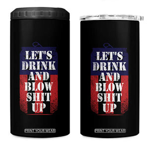 Funny Beer American Flag 4th of July 4 in 1 Can Cooler Tumbler Merica Drinking USA TS10 One Size: 16 oz Black Print Your Wear