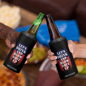 Funny Beer American Flag 4th of July 4 in 1 Can Cooler Tumbler Merica Drinking USA TS10 Print Your Wear