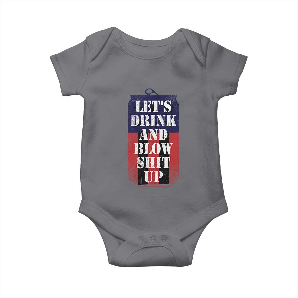 Funny Beer American Flag 4th of July Baby Onesie Merica Drinking USA TS10 Charcoal Print Your Wear