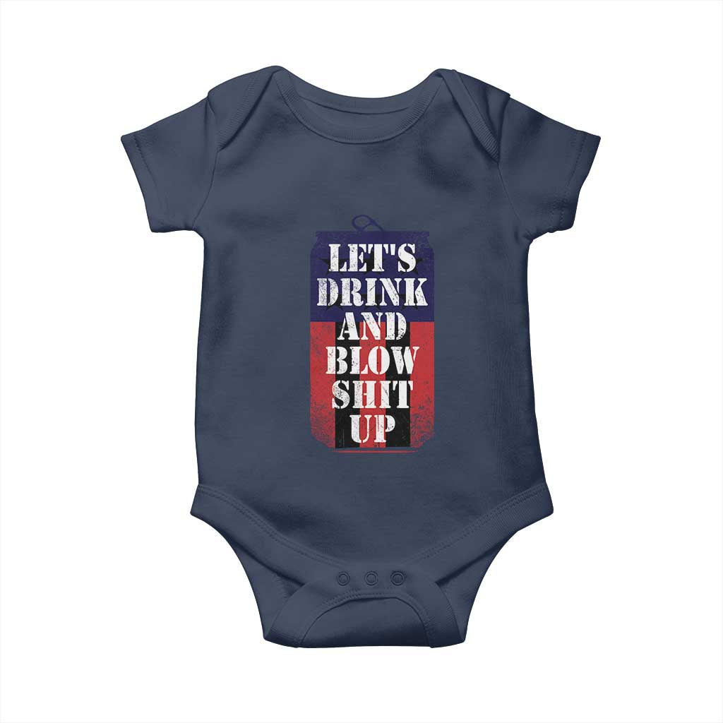 Funny Beer American Flag 4th of July Baby Onesie Merica Drinking USA TS10 Navy Print Your Wear