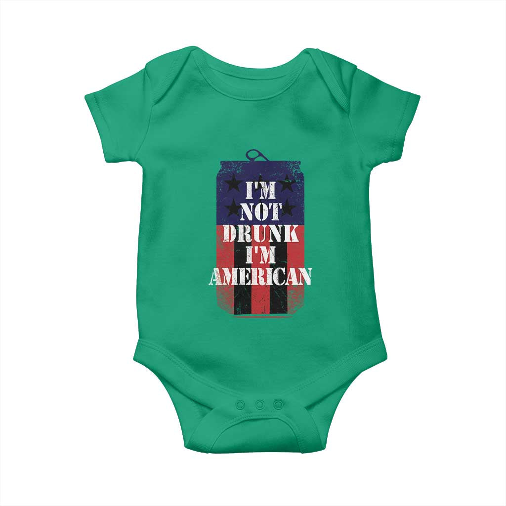 Funny Beer American Flag 4th of July Baby Onesie Not Drunk I am American Merica USA TS10 Irish Green Print Your Wear