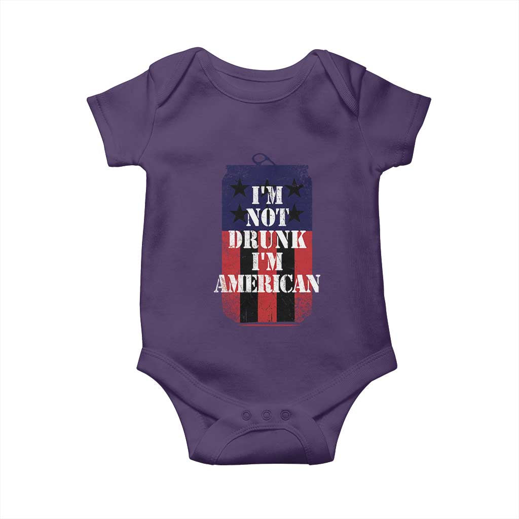 Funny Beer American Flag 4th of July Baby Onesie Not Drunk I am American Merica USA TS10 Purple Print Your Wear