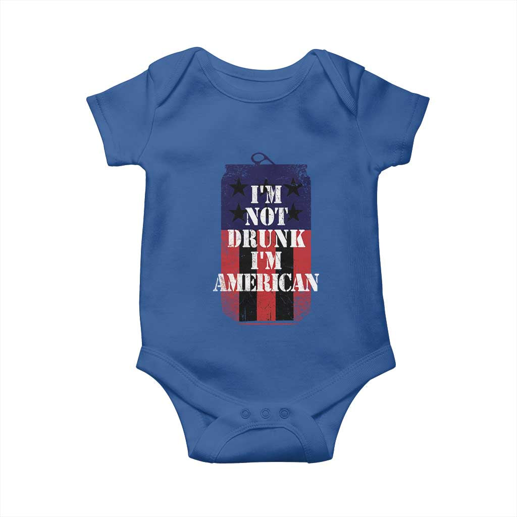 Funny Beer American Flag 4th of July Baby Onesie Not Drunk I am American Merica USA TS10 Royal Blue Print Your Wear