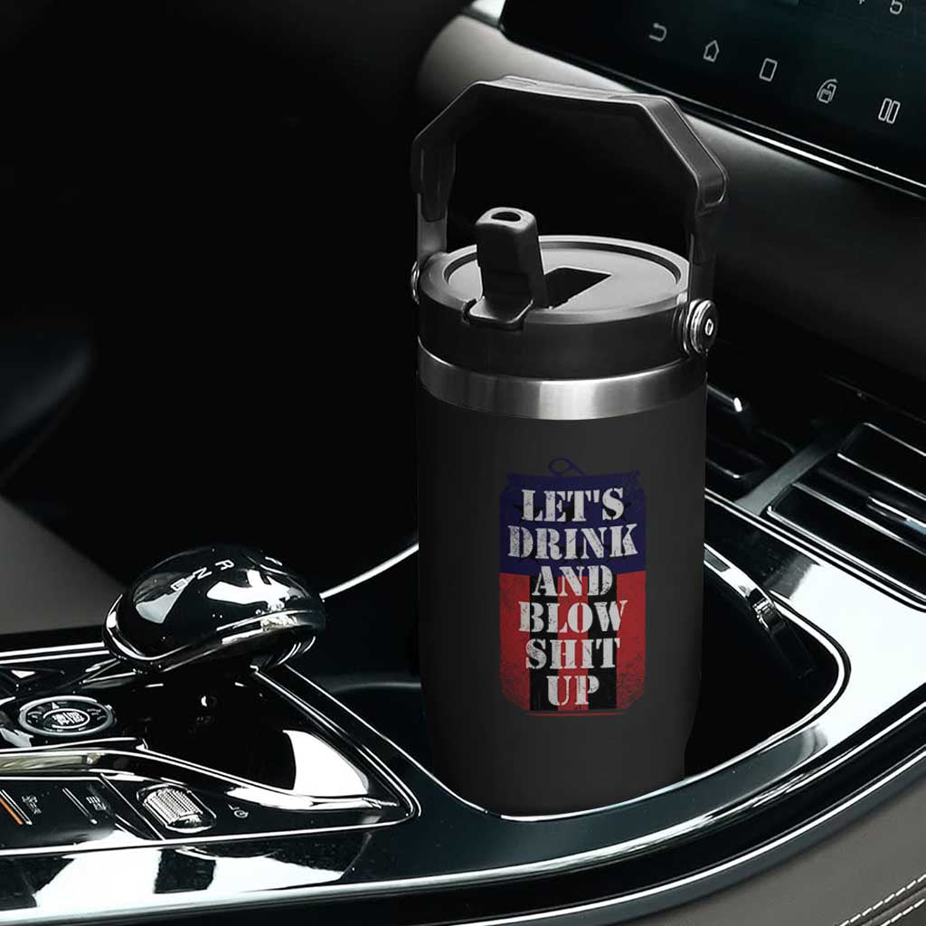 Funny Beer American Flag 4th of July Flip Straw Tumbler Merica Drinking USA TS10 Print Your Wear