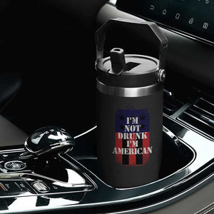 Funny Beer American Flag 4th of July Flip Straw Tumbler Not Drunk I am American Merica USA TS10 Print Your Wear