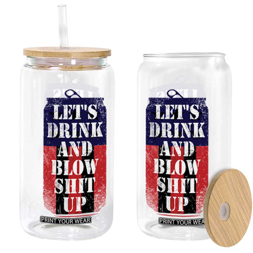 Funny Beer American Flag 4th of July Glass Can Merica Drinking USA TS10 Black Print Your Wear