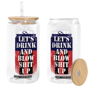 Funny Beer American Flag 4th of July Glass Can Merica Drinking USA TS10 Black Print Your Wear