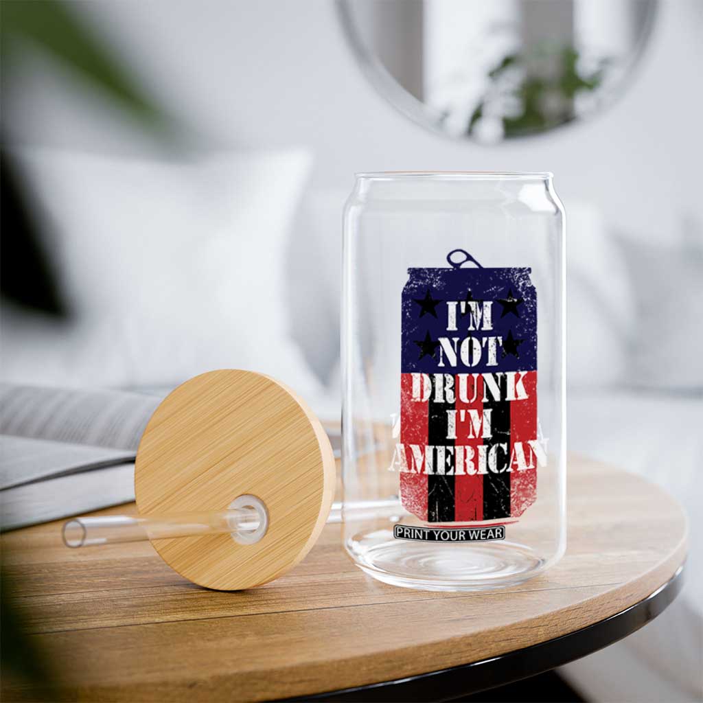 Funny Beer American Flag 4th of July Glass Can Not Drunk I am American Merica USA TS10 Print Your Wear