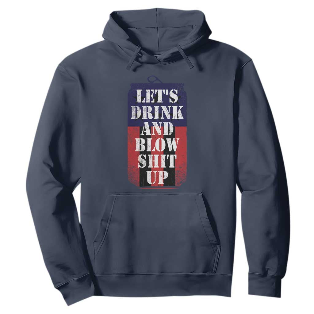 Funny Beer American Flag 4th of July Hoodie Merica Drinking USA TS10 Navy Print Your Wear