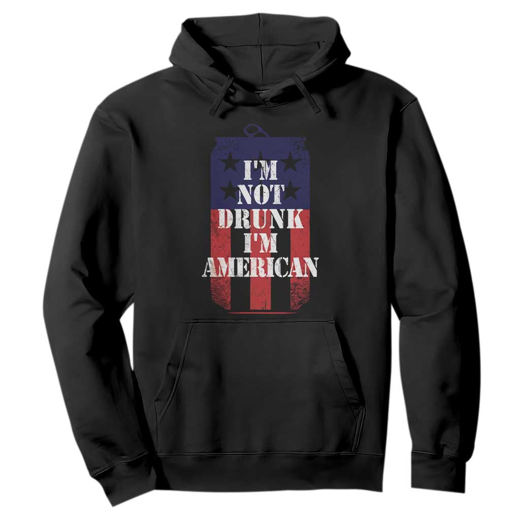 Funny Beer American Flag 4th of July Hoodie Not Drunk I am American Merica USA TS10 Black Print Your Wear