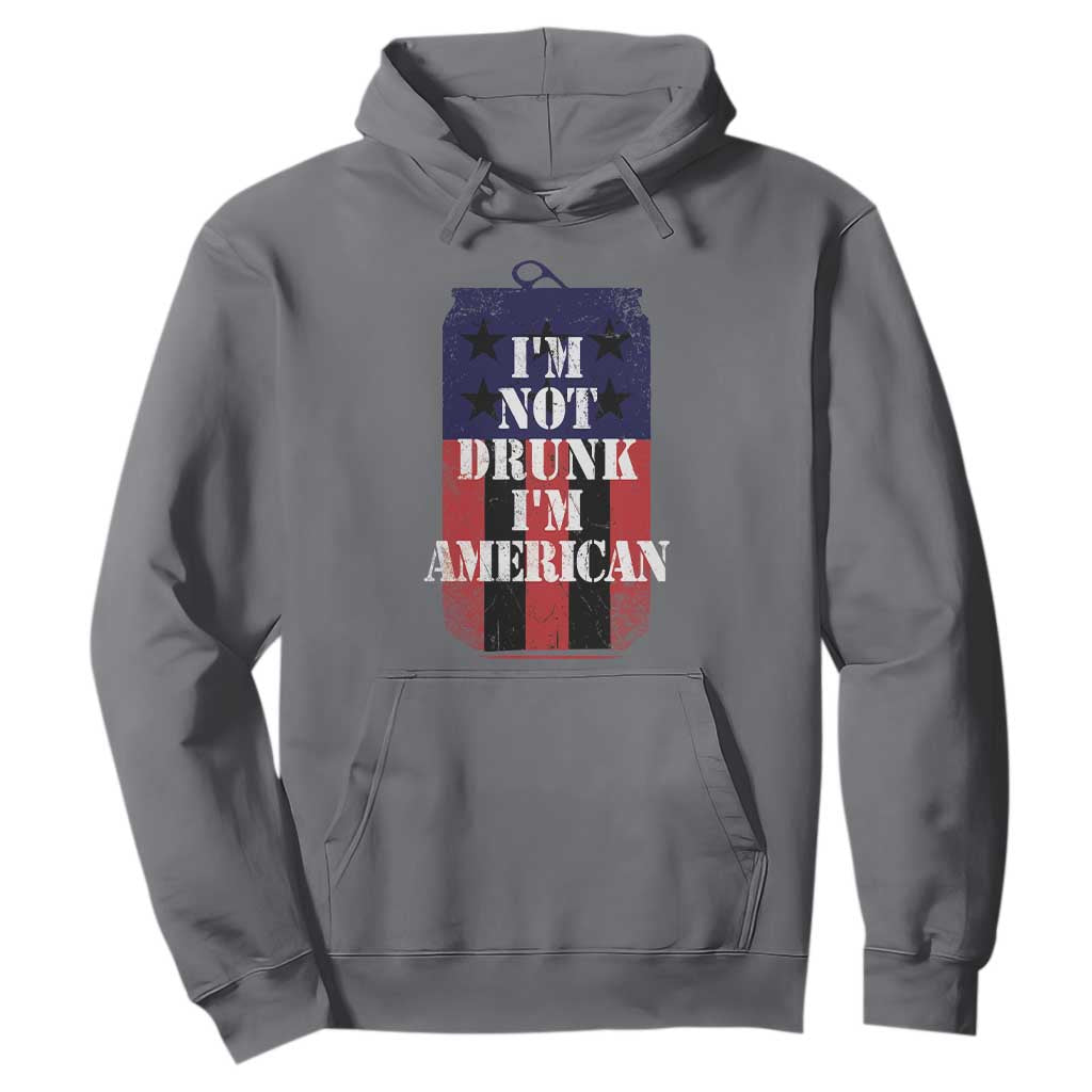 Funny Beer American Flag 4th of July Hoodie Not Drunk I am American Merica USA TS10 Charcoal Print Your Wear