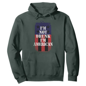 Funny Beer American Flag 4th of July Hoodie Not Drunk I am American Merica USA TS10 Dark Forest Green Print Your Wear