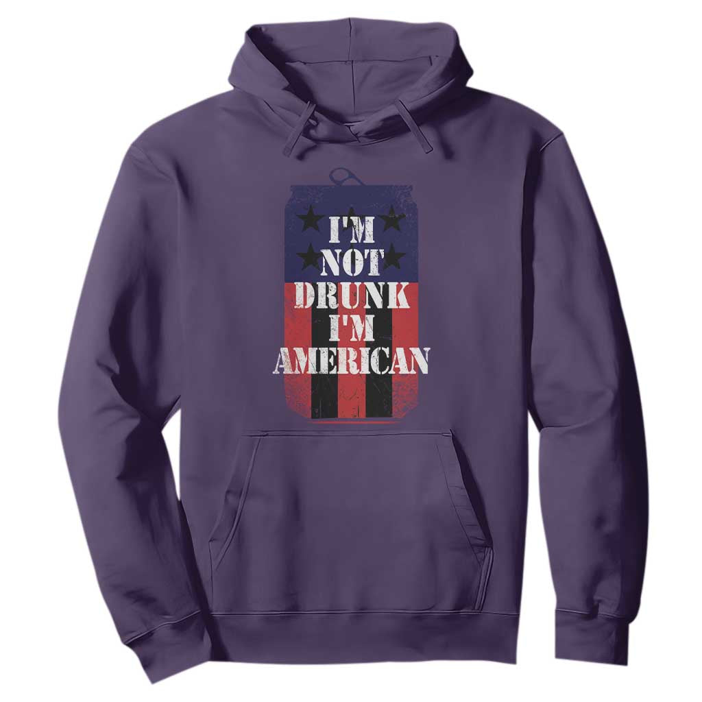Funny Beer American Flag 4th of July Hoodie Not Drunk I am American Merica USA TS10 Purple Print Your Wear