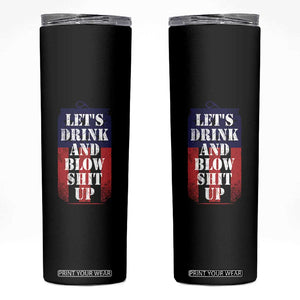 Funny Beer American Flag 4th of July Skinny Tumbler Merica Drinking USA TS10 Black Print Your Wear
