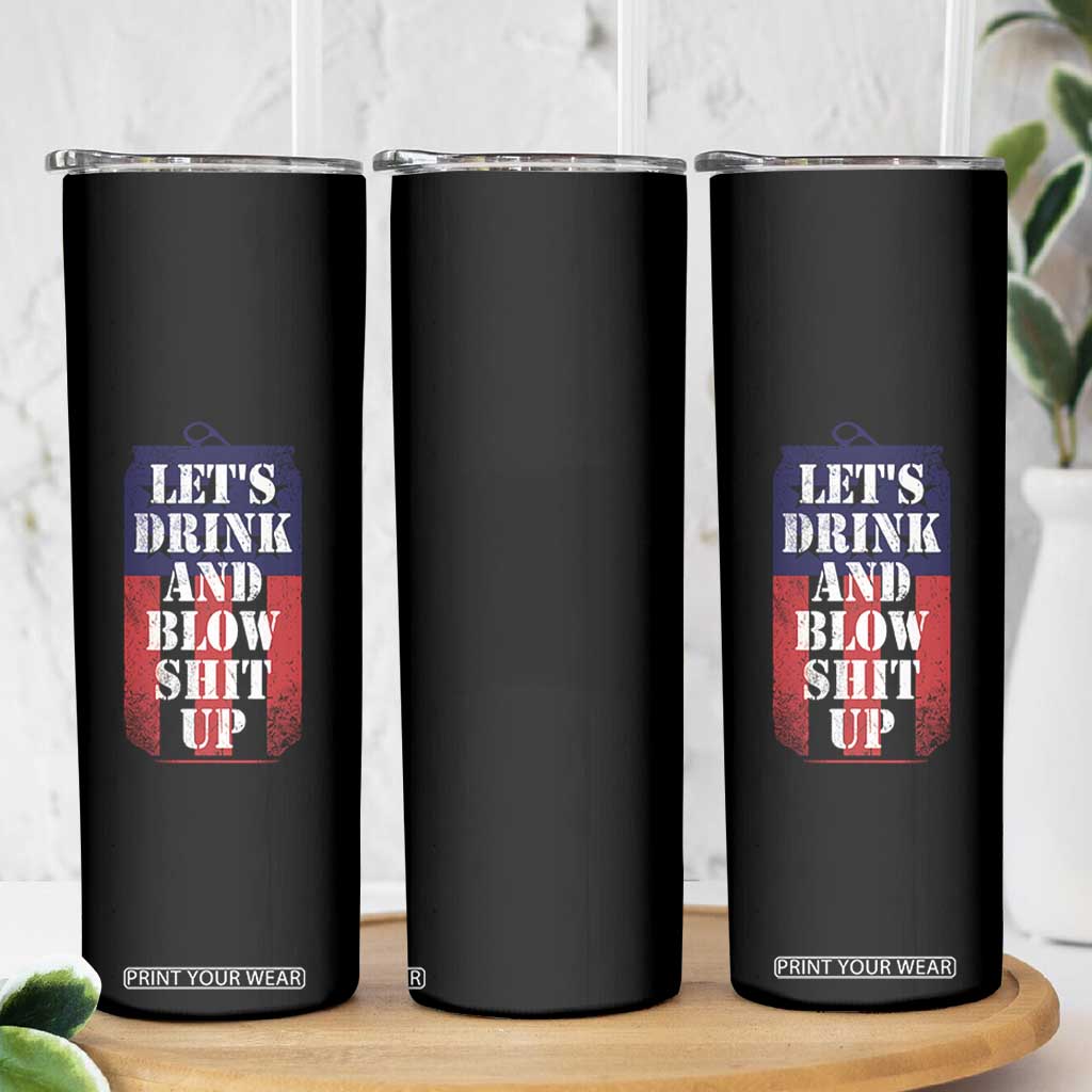 Funny Beer American Flag 4th of July Skinny Tumbler Merica Drinking USA TS10 Print Your Wear