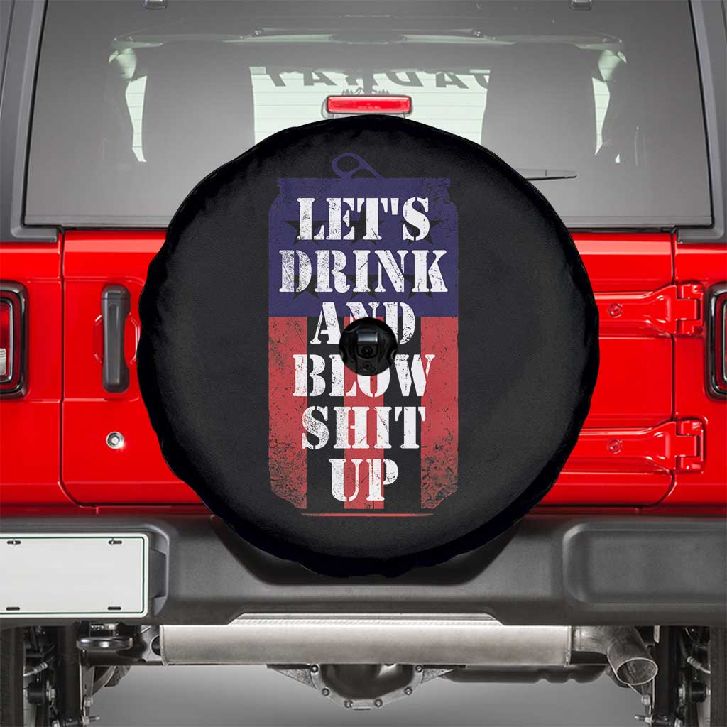 Funny Beer American Flag 4th of July Spare Tire Cover Merica Drinking USA TS10 Black Print Your Wear