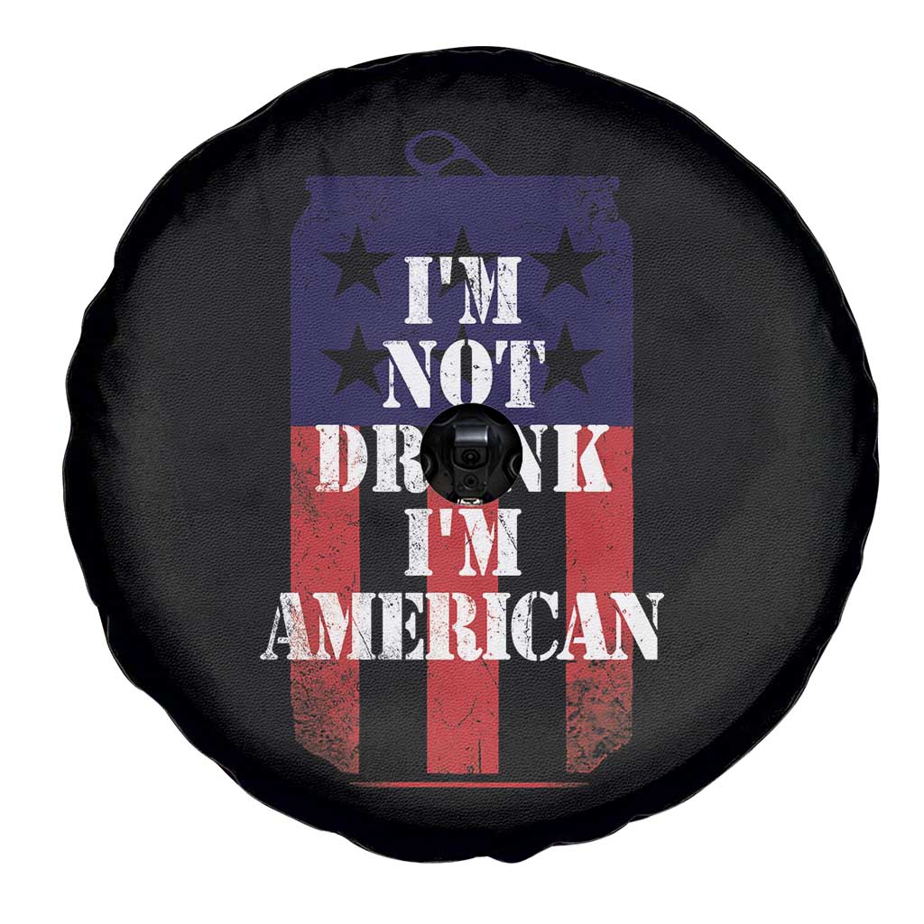 Funny Beer American Flag 4th of July Spare Tire Cover Not Drunk I am American Merica USA TS10 Print Your Wear