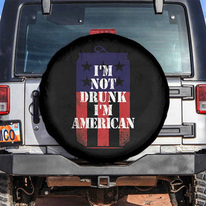 Funny Beer American Flag 4th of July Spare Tire Cover Not Drunk I am American Merica USA TS10 No hole Black Print Your Wear