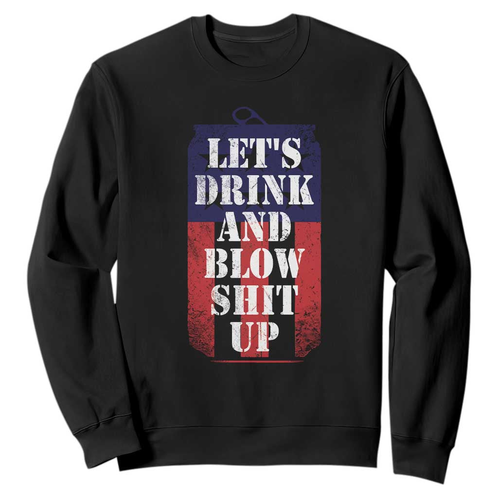 Funny Beer American Flag 4th of July Sweatshirt Merica Drinking USA TS10 Black Print Your Wear