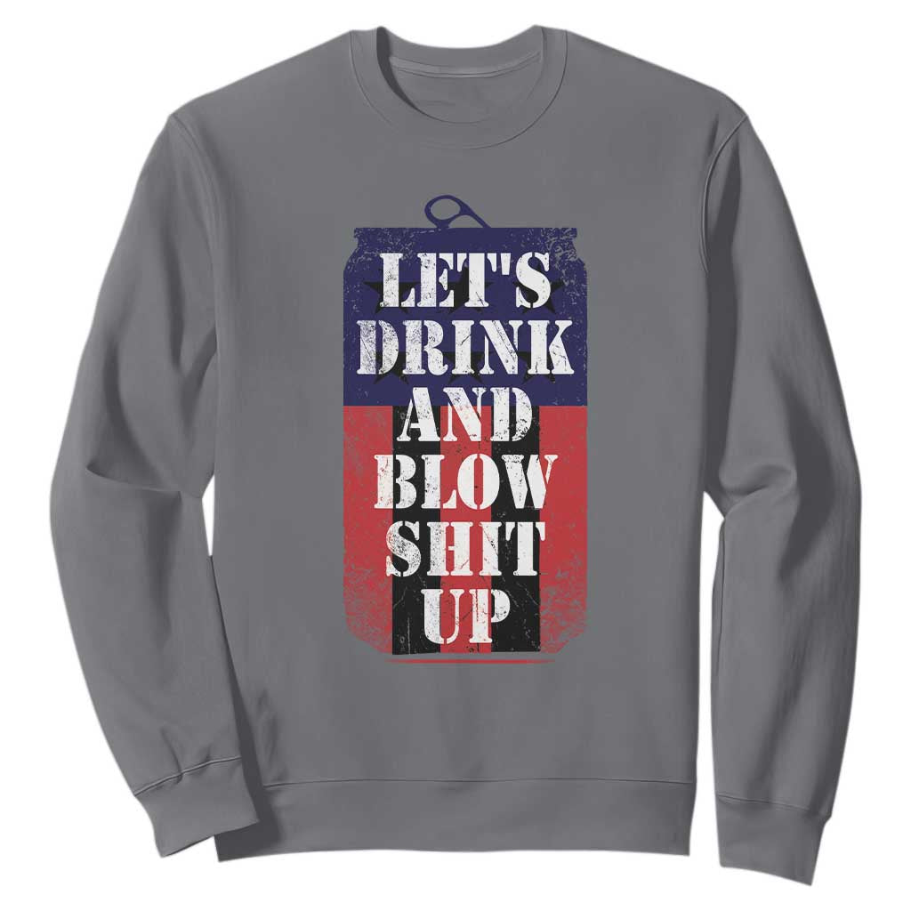 Funny Beer American Flag 4th of July Sweatshirt Merica Drinking USA TS10 Charcoal Print Your Wear